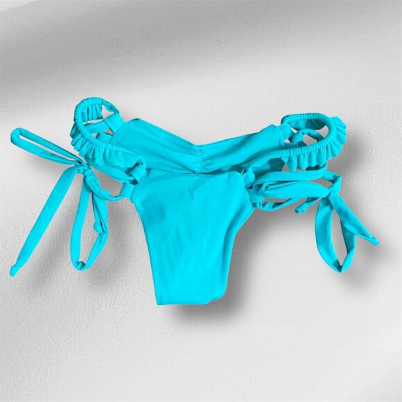 FJSWIM Handmade Womens Bikini Bottom Green Adjustable Size Large‎ Swim Beach - Picture 2 of 5